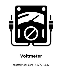 Voltmeter icon vector isolated on white background, logo concept of Voltmeter sign on transparent background, filled black symbol