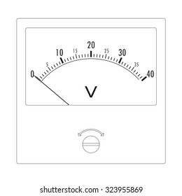 Voltmeter icon. Vector isolated on white background.