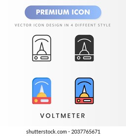 icono voltímetro para el diseño de tu sitio web, logotipo, aplicación, interfaz de usuario. Ilustración gráfica vectorial y trazo editable.