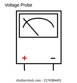 voltmeter isolated on white background, voltage probe electrical