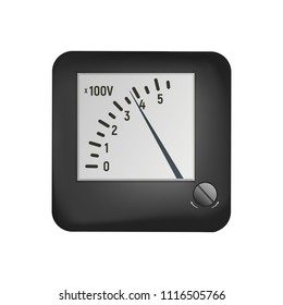 A voltmeter measures the electrical voltage. Electrical equipment vector illustration. Microammeter.