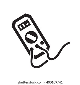 Voltmeter minimalist style icon. Black sign on white background