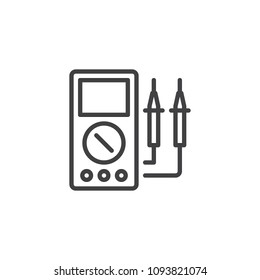 Voltmeter outline icon. linear style sign for mobile concept and web design. Electrical Test Meter simple line vector icon. Symbol, logo illustration. Pixel perfect vector graphics