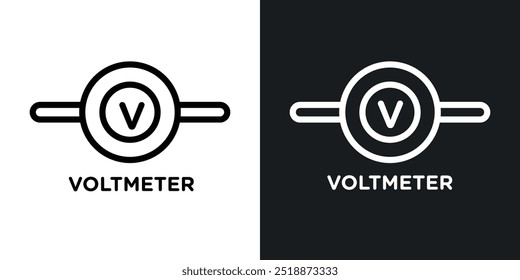 Voltmeter outlined icon vector collection.