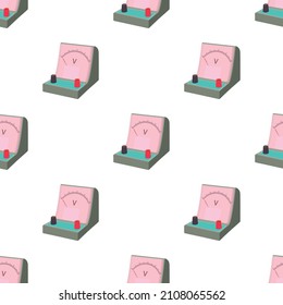 Voltmeter pattern seamless background texture repeat wallpaper geometric vector