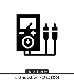 Voltmeter Silhouette icon vector, illustration logo template in trendy style. Suitable for many purposes.