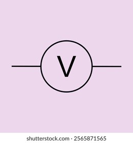voltmeter symbol vector,  Vector symbol design. electrical Symbols.
