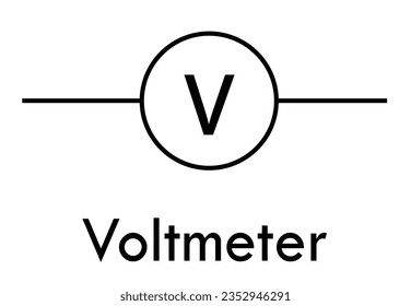 voltmeter  Symbol Vector Image Illustration Isolated on White Background