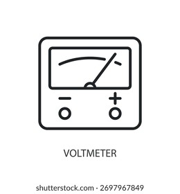 Iconos de línea delgada del voltímetro. Ilustración vectorial original.