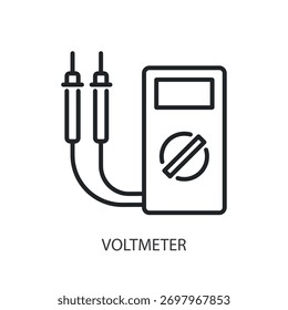 Iconos de línea delgada del voltímetro. Ilustración vectorial original.