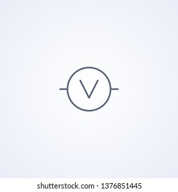 Voltmeter, vector best gray line symbol on white background, EPS 10