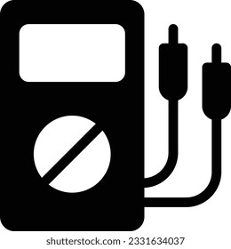 ilustración de voltímetro vectorial en un fondo transparente. Símbolos de calidad premium. Icono vector de gílifo para el concepto y diseño gráfico.