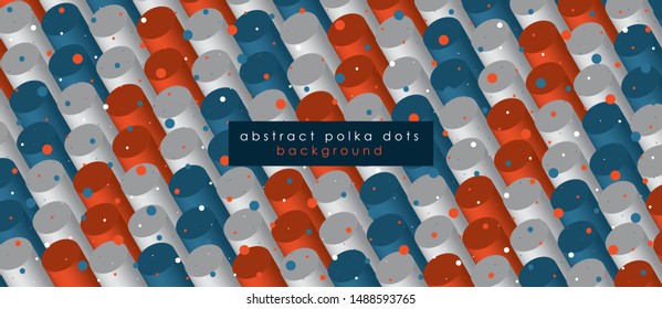Volume abstract blue background, many pillar, cylinders, 3d vector wallpaper