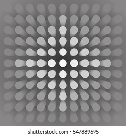 Volume abstract gray background, many pillar, cylinders, 3d vector wallpaper