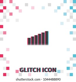 Volume adjustment  glitch effect vector icon.