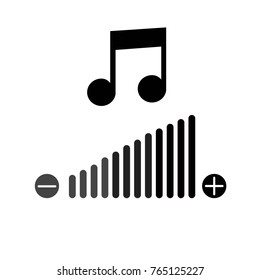 Volume adjustment icon black and white vector illustration.