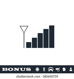 Volume adjustment icon flat. Black pictogram on white background. Vector illustration symbol and bonus button