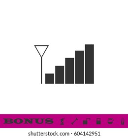 Volume adjustment icon flat. Black pictogram on white background. Vector illustration symbol and bonus button