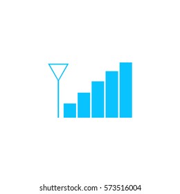 Volume adjustment icon flat. Blue pictogram on white background. Vector illustration symbol