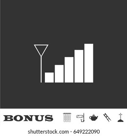 Volume adjustment icon flat. White pictogram on black background. Vector illustration symbol and bonus icons