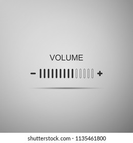 Volume adjustment icon isolated on grey background. Flat design. Vector Illustration