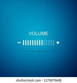 Volume adjustment icon isolated on blue background. Flat design. Vector Illustration
