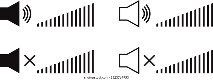 volume adjustment icon. outline volume control symbol vector illustration.