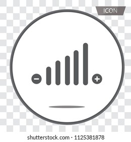 Volume adjustment icon vector isolated on transparent background.