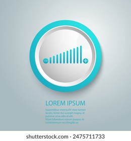 Volume adjustment symbol web blue icon for apps and web sites vector