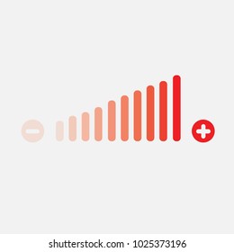 volume adjustment vector icon high medium and low negative and positive sign