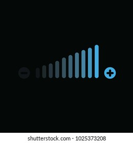 volume adjustment vector icon high medium and low negative and positive sign