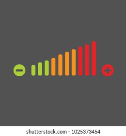 volume adjustment vector icon high medium and low negative and positive sign