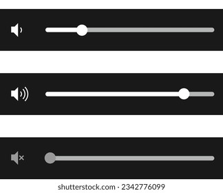 Volume bar icon vector. Mute and unmute volume sound flat vector icons for video apps and websites	