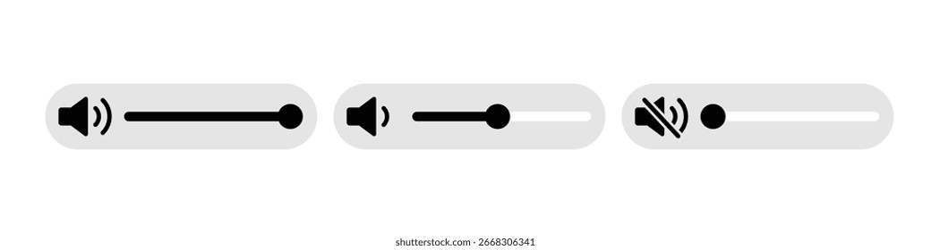 Barra de volumen. barra de regulación de sonido Vector
