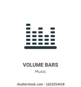 Volume bars glyph icon vector on white background. Flat vector volume bars icon symbol sign from modern music collection for mobile concept and web apps design.