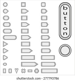 Volume black buttons for design internet pages of different sizes and shapes