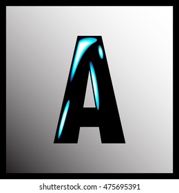 Volume black letter "A" with highlights