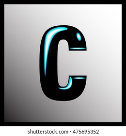 Volume black letter "C" with highlights