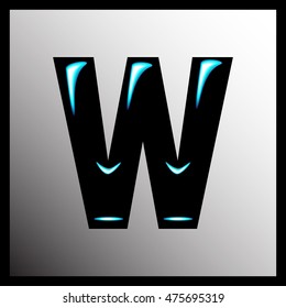 Volume black letter "W" with highlights