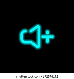 Volume blue glowing neon ui ux icon. Glowing sign logo vector