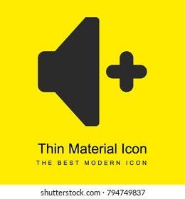 Volume Up bright yellow material minimal icon or logo design