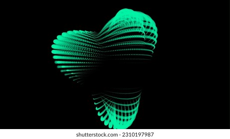 Volume bubble swelling as mountain. Spherical protrusion. distorted surface. Deflating inflating cosmic substance. Spherical distortion oval bumps. Dots particle points globe surface. Big data flow