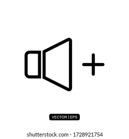 Plantilla de logotipo de ilustración de vector de icono de botón de volumen para muchos fines. Aislado sobre fondo blanco.