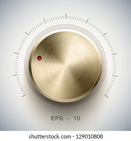 Volume button (music knob) with gold texture, for ui.