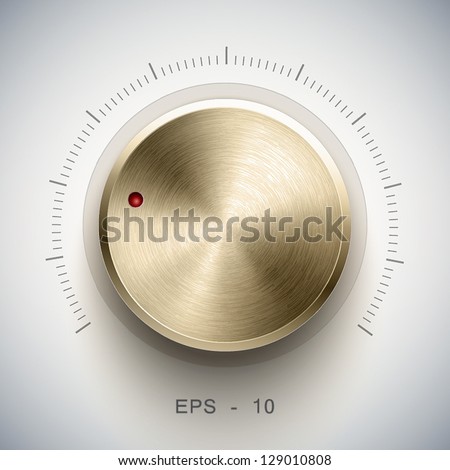 Volume button (music knob) with gold texture, for ui.