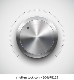 Volume Button (music Knob) With Metal Texture (chrome)