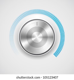 Volume Button (music Knob) With Metal Texture (chrome)