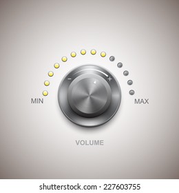 Volume button (music knob) with metal texture