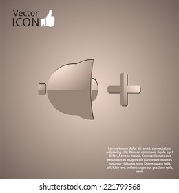 Volume Up button on the background. Made in vector