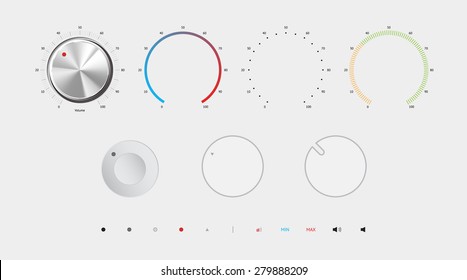 Volume Button Vector Illustration. All By Layers. Eps 10. Elements For Mix Button.